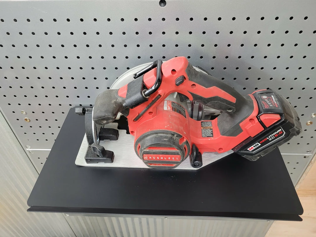 Speed Fabrication Saw Storage Shelf For Circular Saws Tool Organization