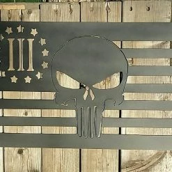 SpeedFabrication Punisher American Flag Skull Metal Sign