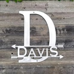 Speed Fabrication Arrow Split Personalized Metal Monogram Perfect Wedding Gift Monograms