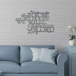 Speed Fabrication As For Me And My House - Joshua 24:15 Stencil Sign Home Decor & Gifts