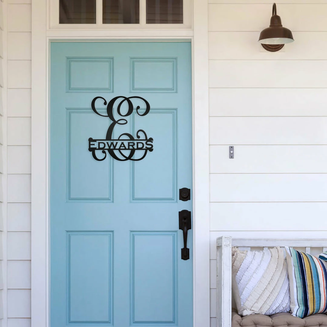 Speed Fabrication Home Decor & Gifts Personalized Vine Monogram Metal Sign