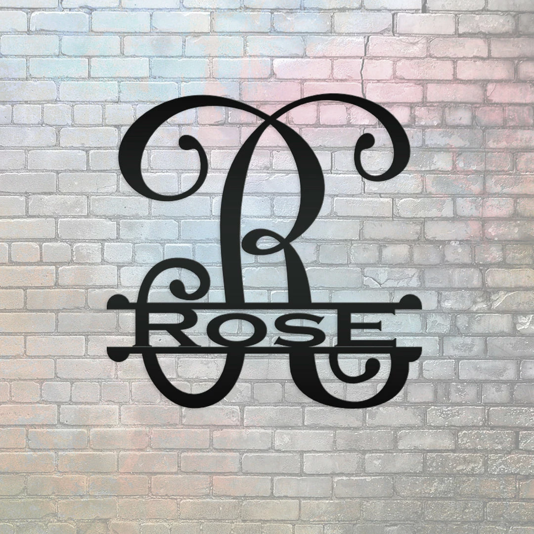 Speed Fabrication Home Decor & Gifts Personalized Vine Monogram Metal Sign