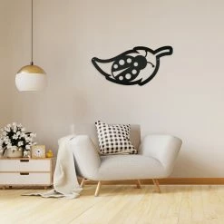 Speed Fabrication Ladybug With Leaf Outline Metal Sign Home Decor & Gifts