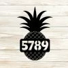 Speed Fabrication Custom Address Pineapple Metal Sign Address/House Number Metal Signs