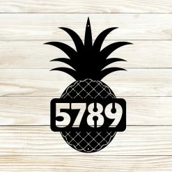 Speed Fabrication Custom Address Pineapple Metal Sign Address/House Number Metal Signs
