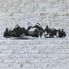 Speed Fabrication Outdoor Mountain Cabin Silhouette Nature Scene Metal Sign