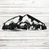 Speed Fabrication Hunting & Fishing Metal Signs Outdoor Mountain Cabin Silhouette Nature Scene Metal Sign