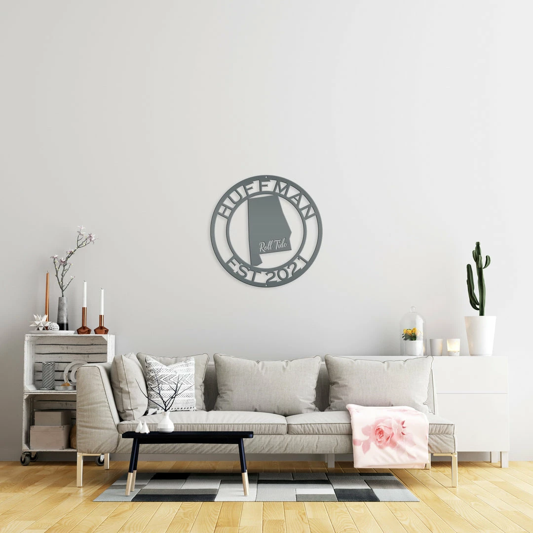 Speed Fabrication Roll Tide Personalized Name Monogram Sign With Established Date