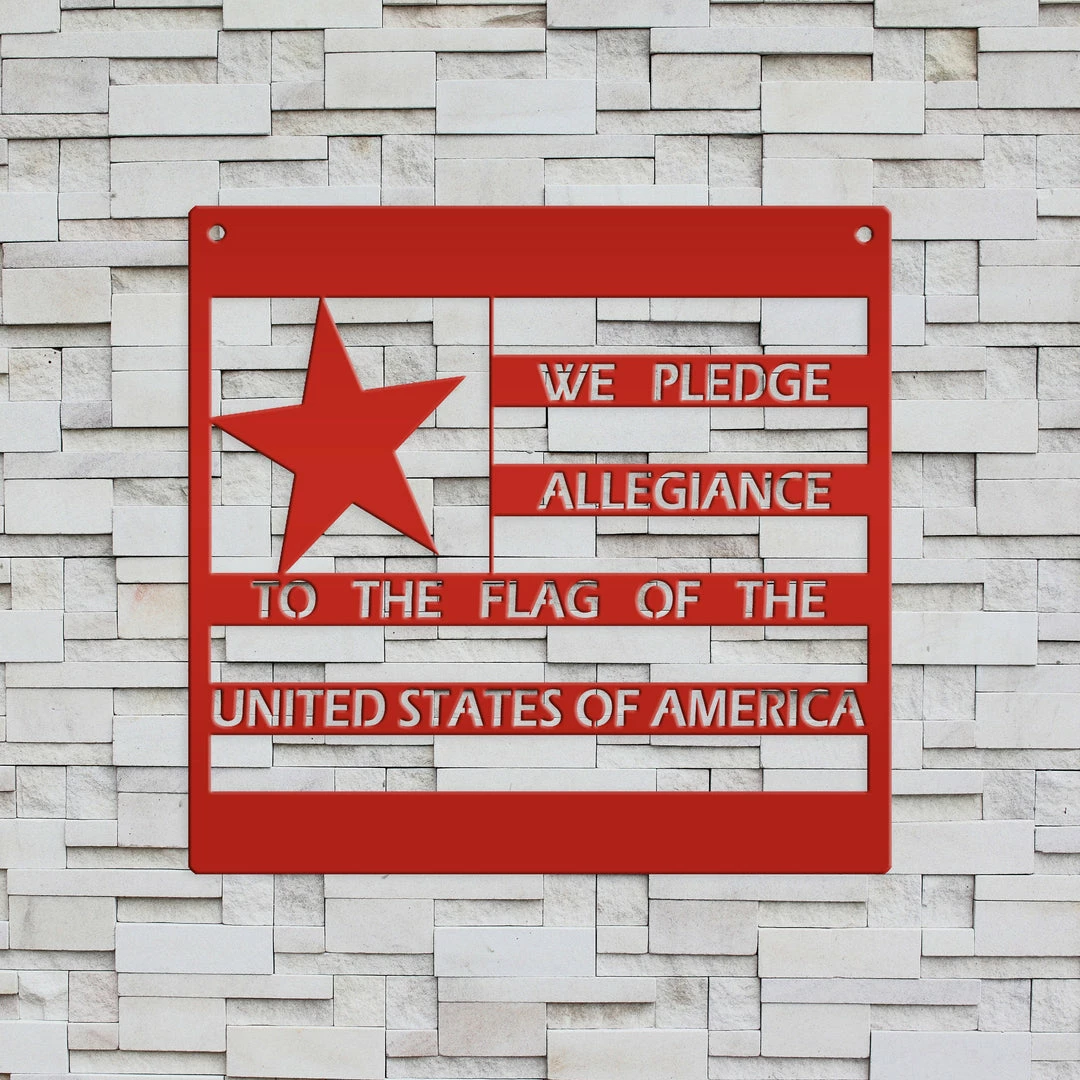 Speed Fabrication America We Pledge Allegiance To The Flag Metal Sign Patriotic Metal Signs