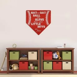 Speed Fabrication Hat And Bat Ball And Glove That's What Little Boys Are Made From Homebase Baseball Metal Sign Sports Wall Art