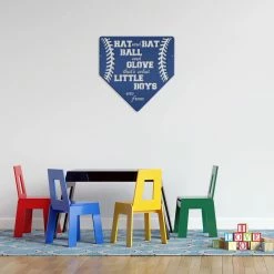 Speed Fabrication Hat And Bat Ball And Glove That's What Little Boys Are Made From Homebase Baseball Metal Sign Sports Wall Art