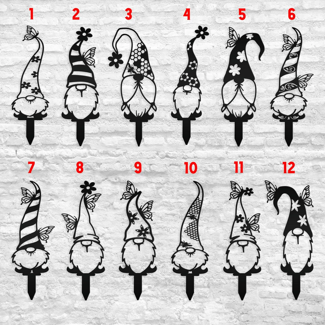 Speed Fabrication Outdoor Patio/Lawn Metal Signs Assorted Gnome Metal Yard Stakes