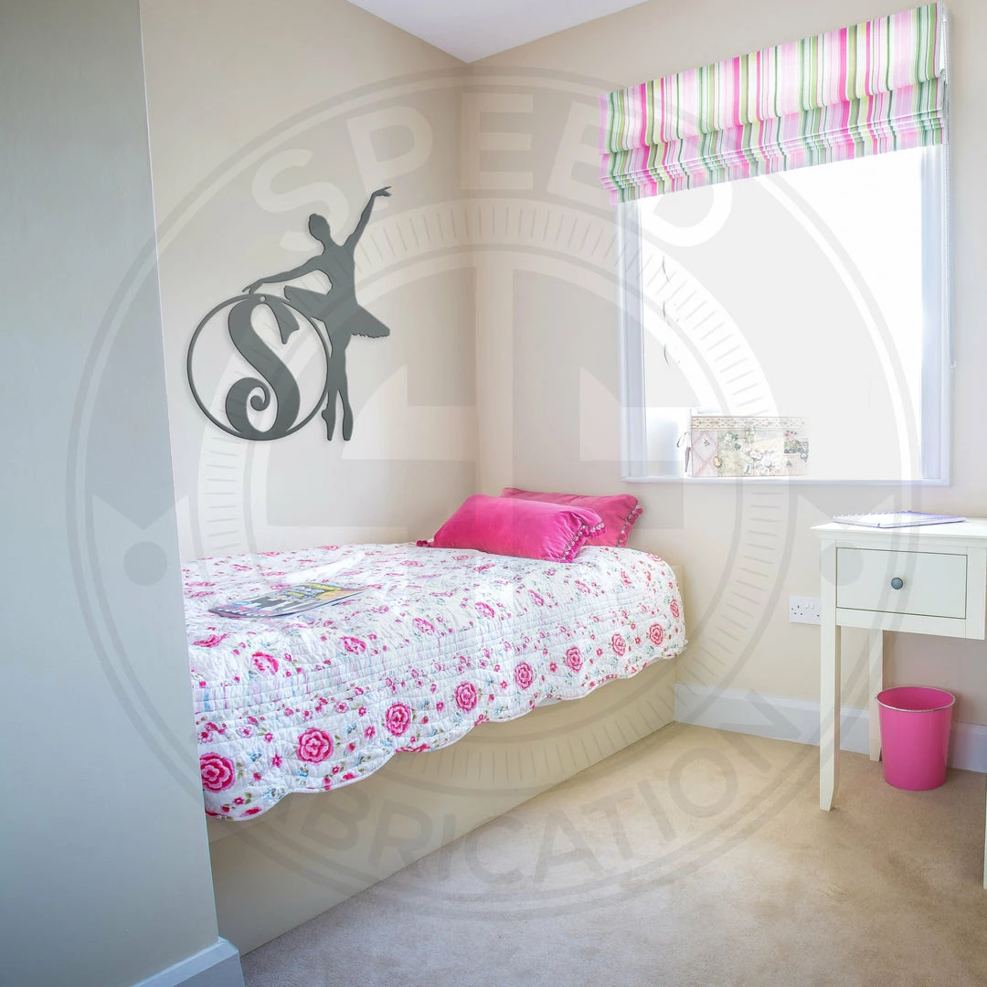 Speed Fabrication Personalized Ballerina Monogram Metal Sign