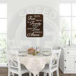 Speed Fabrication Bless The Food Before Us The Family Beside Us And The Love Between Us Amen Negative Cut Kitchen/Dining Room Metal Sign Heart/Love Metal Signs