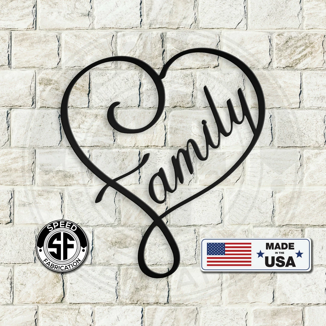 Speed Fabrication Home Decor & Gifts Heart Family Wall Art