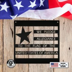 Speed Fabrication America We Pledge Allegiance To The Flag Metal Sign Patriotic Metal Signs