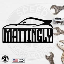 Speed Fabrication Personalized Name Car Metal Sign Garage Metal Signs