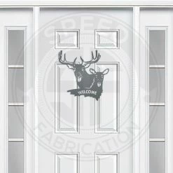 Speed Fabrication Deer And Doe Welcome Metal Sign