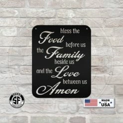 Speed Fabrication Bless The Food Before Us The Family Beside Us And The Love Between Us Amen Negative Cut Kitchen/Dining Room Metal Sign Heart/Love Metal Signs
