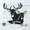Speed Fabrication Deer And Doe Welcome Metal Sign