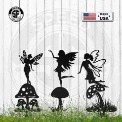 Speed Fabrication Outdoor Patio/Lawn Metal Signs Assorted Fairy Metal Yard Stakes