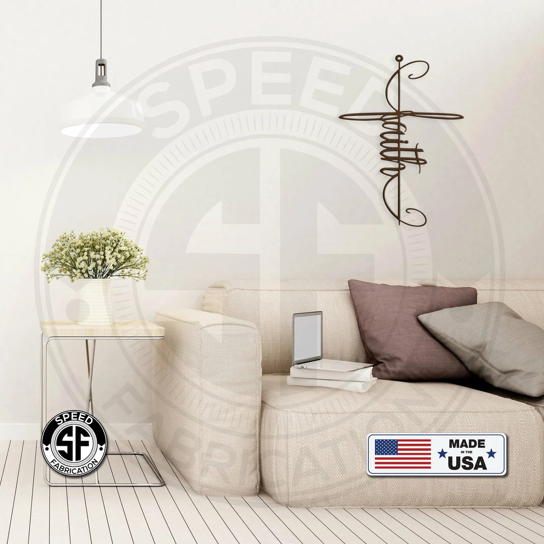Speed Fabrication Faith Cross Wall Hanging Metal Sign Faith Christian Wall Art Faith Christian Home Decor Metal Wall Sign Easter Confirmation First Communion