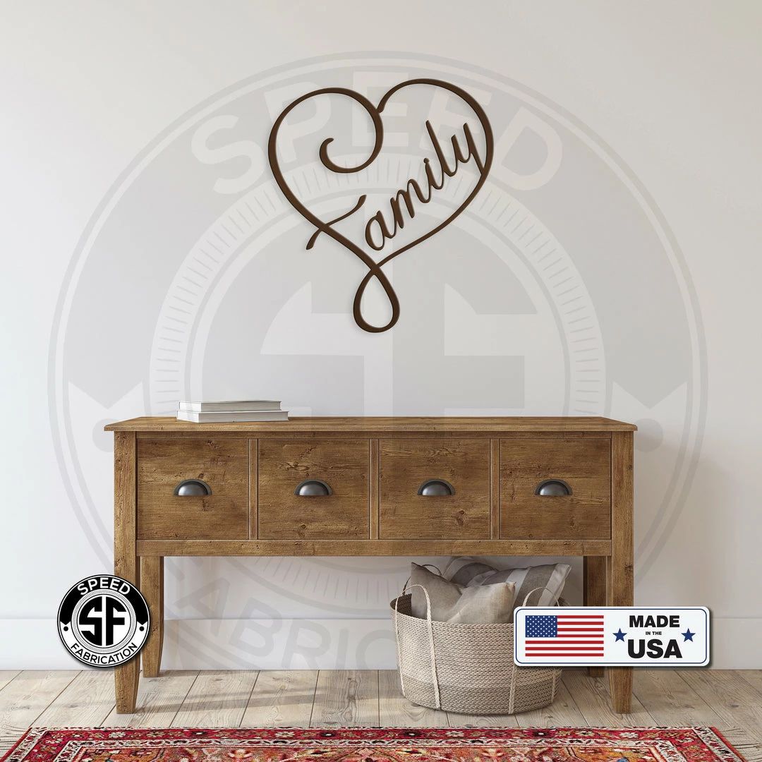 Speed Fabrication Home Decor & Gifts Heart Family Wall Art