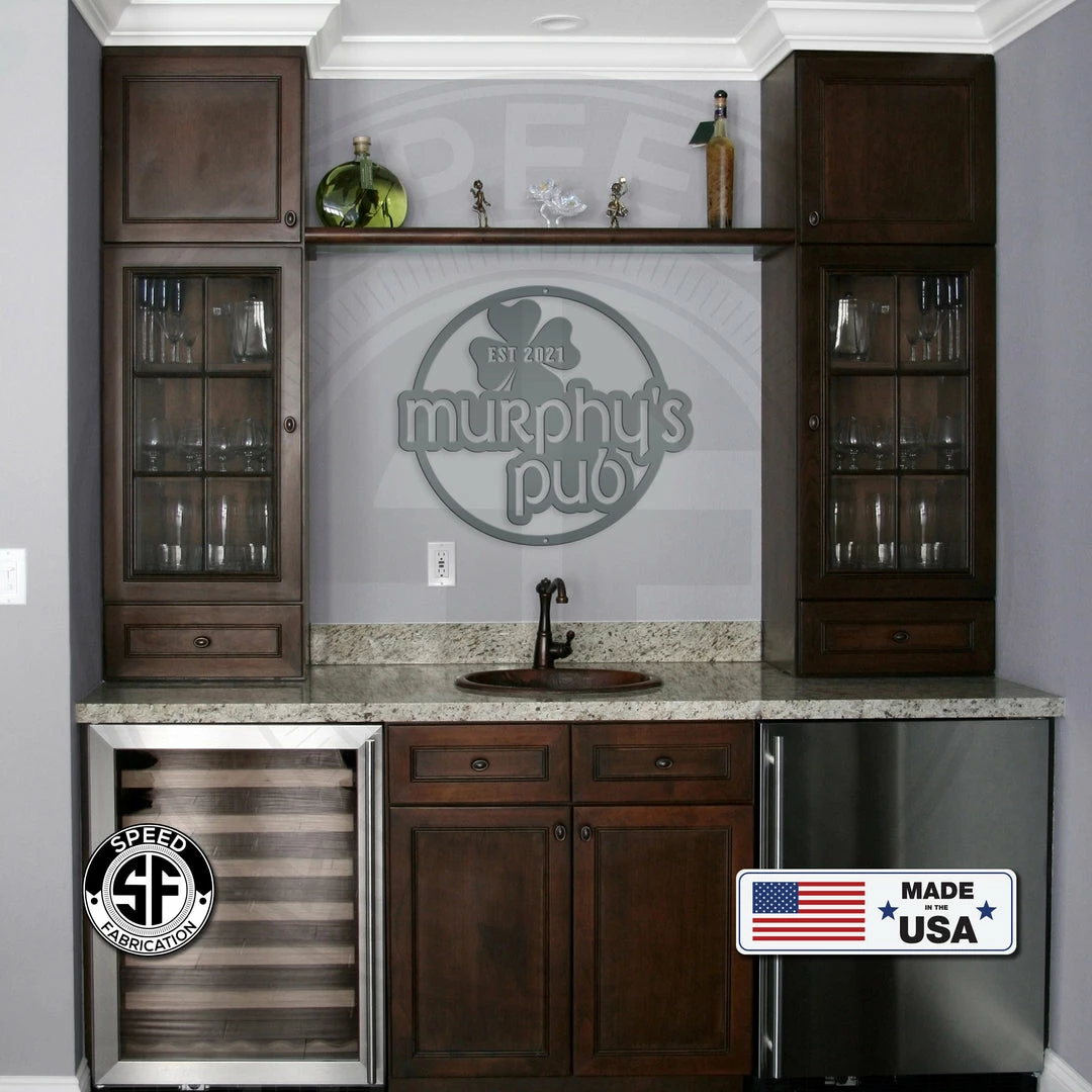 Speed Fabrication Bar And Pub Custom Metal Signs Personalized Pub With Established Date Metal Sign - St. Patrick's Day Sign