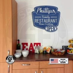 Speed Fabrication Personalized Family Restaurant Kitchen Metal Sign
