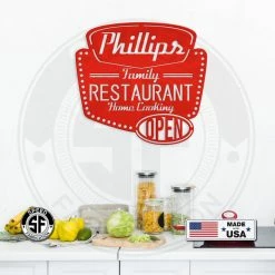 Speed Fabrication Personalized Family Restaurant Kitchen Metal Sign