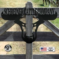 Speed Fabrication Farm Metal Signs Personalized Farm/Company Name Bull Metal Sign