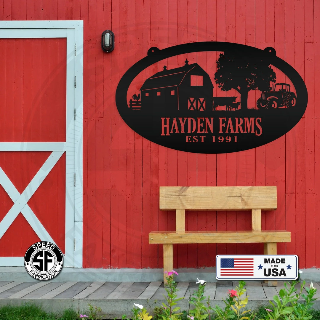 Speed Fabrication Oval Farm Sign With Family Name And Established Date Most Popular