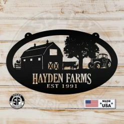 Speed Fabrication Oval Farm Sign With Family Name And Established Date Most Popular