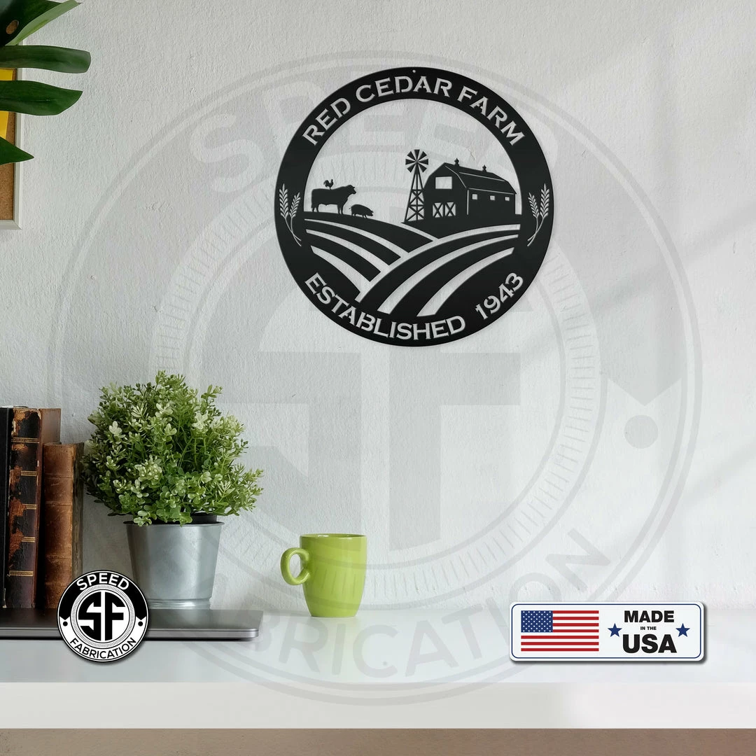 Speed Fabrication Farm Metal Signs Personalized Farm Name And Established Date Metal Sign