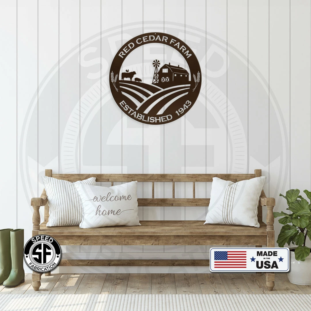Speed Fabrication Farm Metal Signs Personalized Farm Name And Established Date Metal Sign