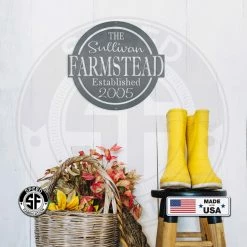 Speed Fabrication Personalized Family Farmstead With Established Date Metal Sign Farm Metal Signs