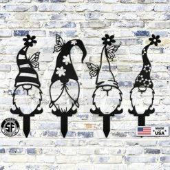Speed Fabrication Outdoor Patio/Lawn Metal Signs Assorted Gnome Metal Yard Stakes