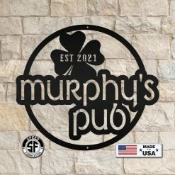 Speed Fabrication Bar And Pub Custom Metal Signs Personalized Pub With Established Date Metal Sign - St. Patrick's Day Sign