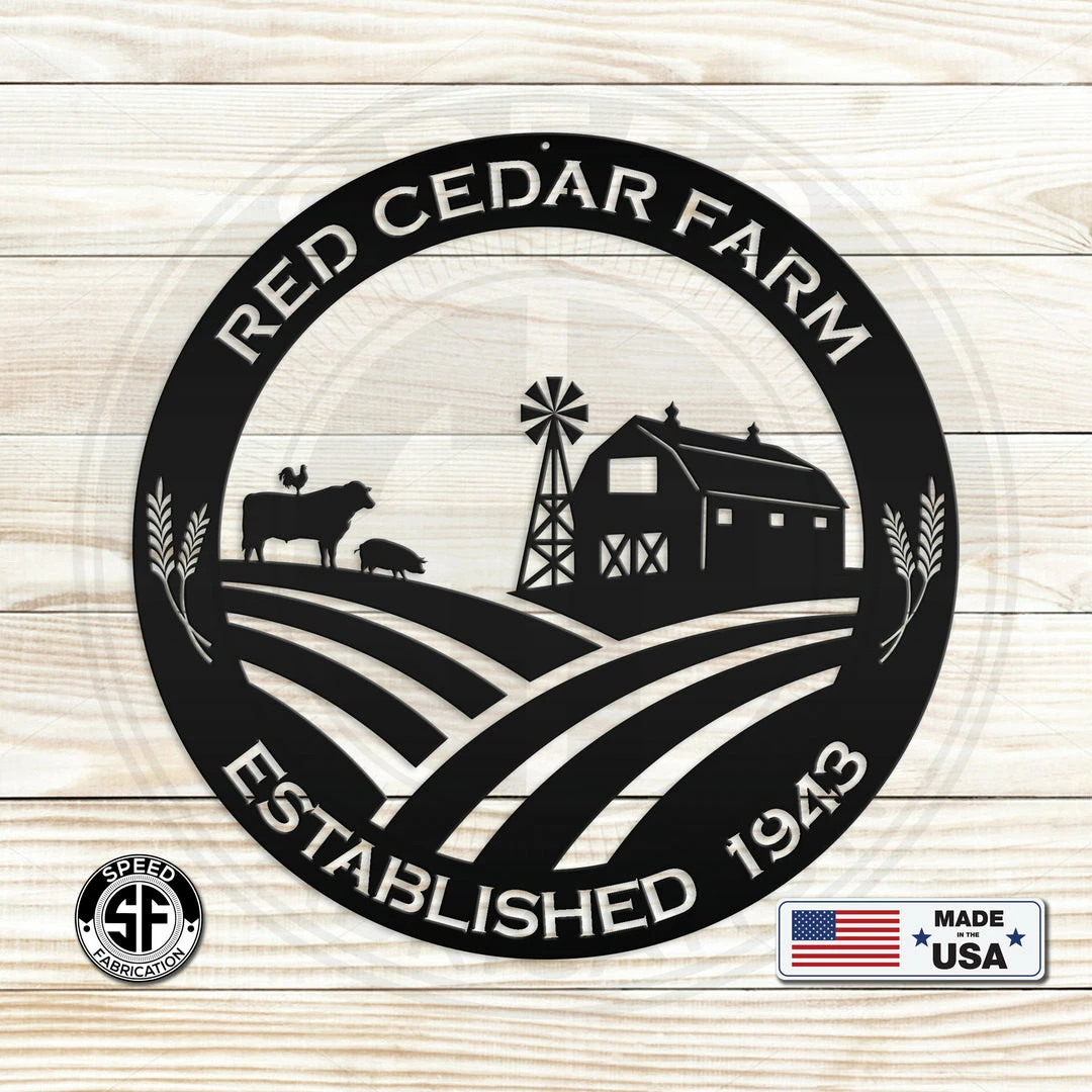 Speed Fabrication Farm Metal Signs Personalized Farm Name And Established Date Metal Sign
