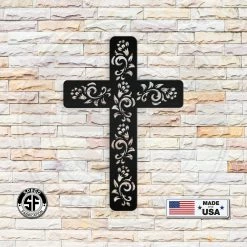 Speed Fabrication Ornaments Flower Ornament Cross Metal Sign