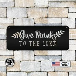 Speed Fabrication Fall/Autumn Metal Signs Give Thanks To The Lord Metal Sign Religious Sign