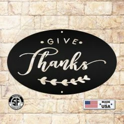Speed Fabrication Give Thanks Sign - Home Decor Words/Sayings Metal Signs