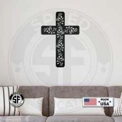 Speed Fabrication Ornaments Flower Ornament Cross Metal Sign