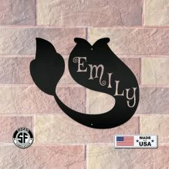 Speed Fabrication Personalized Mermaid Tail Metal Sign