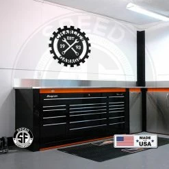 Speed Fabrication Garage Metal Signs Personalized Gear Garage Name Metal Sign