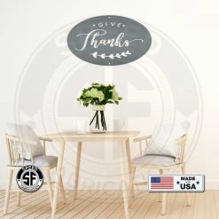 Speed Fabrication Give Thanks Sign - Home Decor Words/Sayings Metal Signs