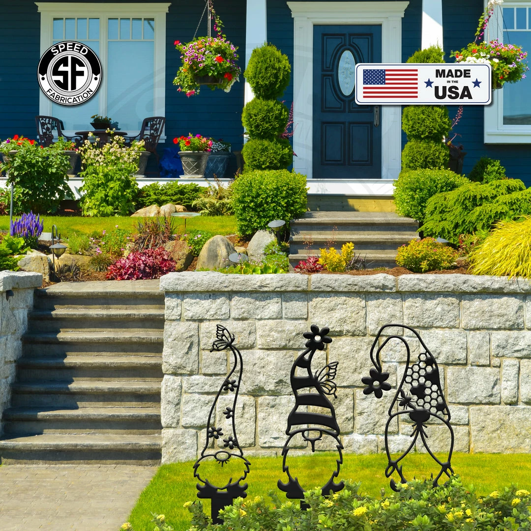 Speed Fabrication Outdoor Patio/Lawn Metal Signs Assorted Gnome Metal Yard Stakes