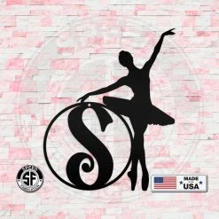 Speed Fabrication Personalized Ballerina Monogram Metal Sign