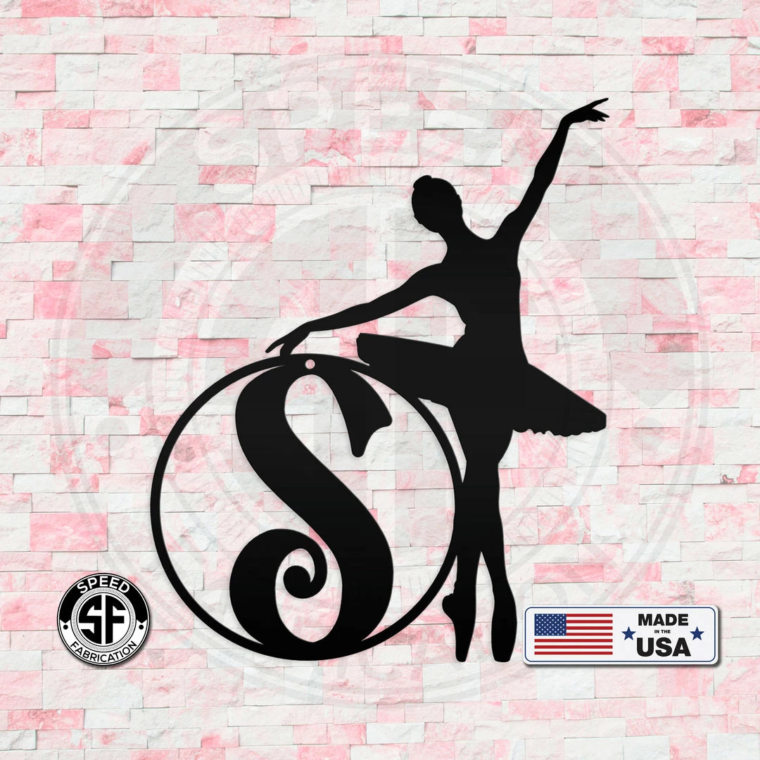 Speed Fabrication Personalized Ballerina Monogram Metal Sign