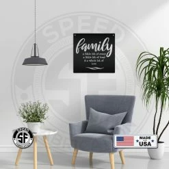 Speed Fabrication Heart/Love Metal Signs Family A Little Bit Of Crazy A Little Bit Of Loud & A Whole Lot Of Love Metal Sign